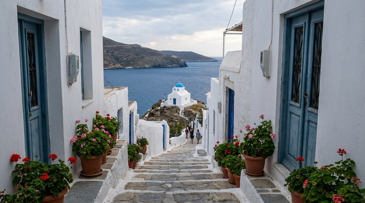 A Greek island village