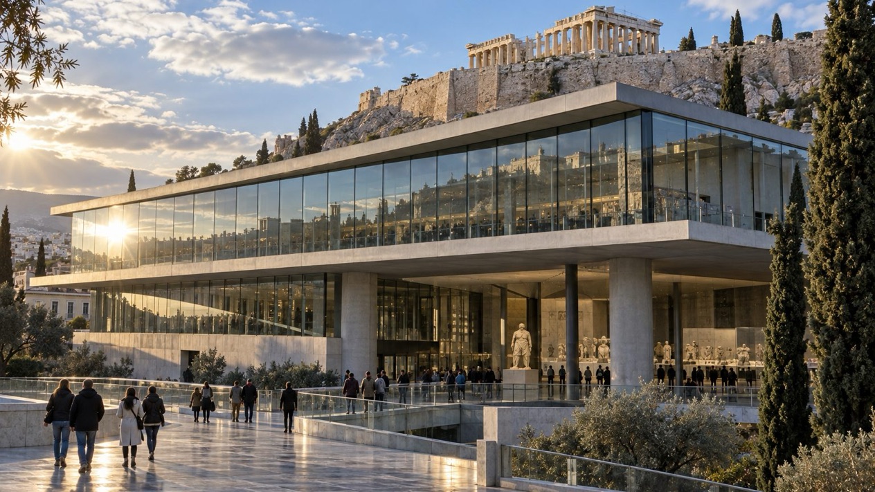 The Acropolis Museum in Athens in winter