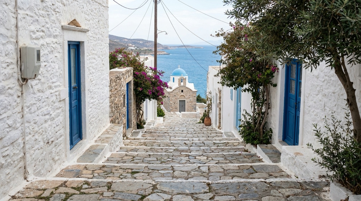 A Greek island village