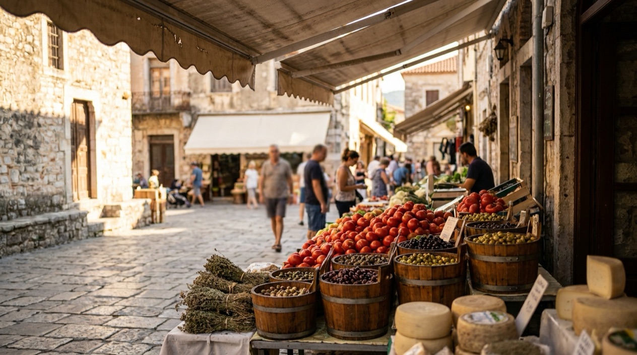A food market in Greece