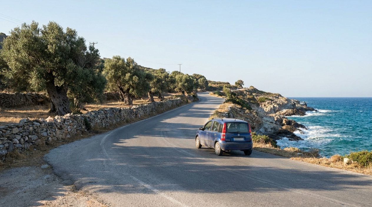 A road on a Greek island
