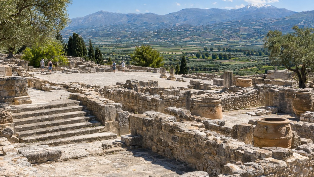 The Minoan palace of Phaistos, in Crete, in spring
