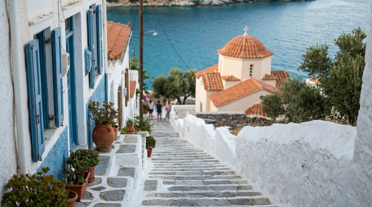 A Greek island village