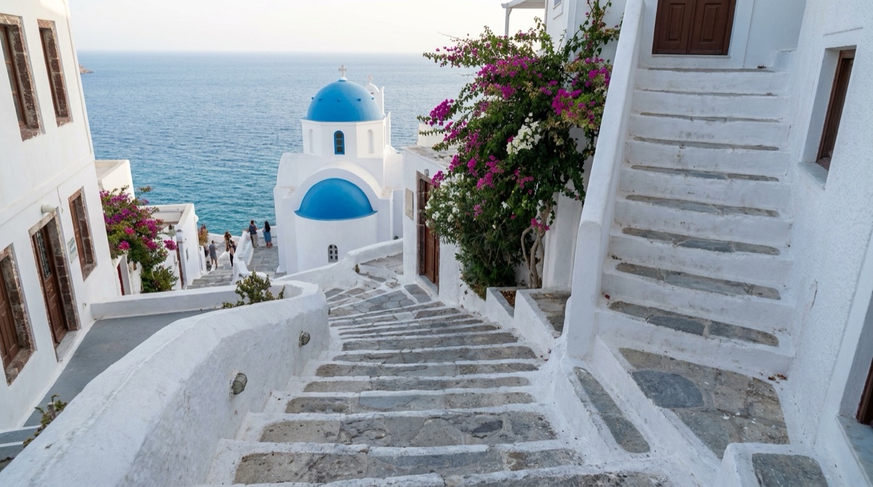 A Greek island village