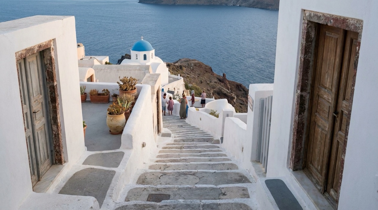 A Greek island village