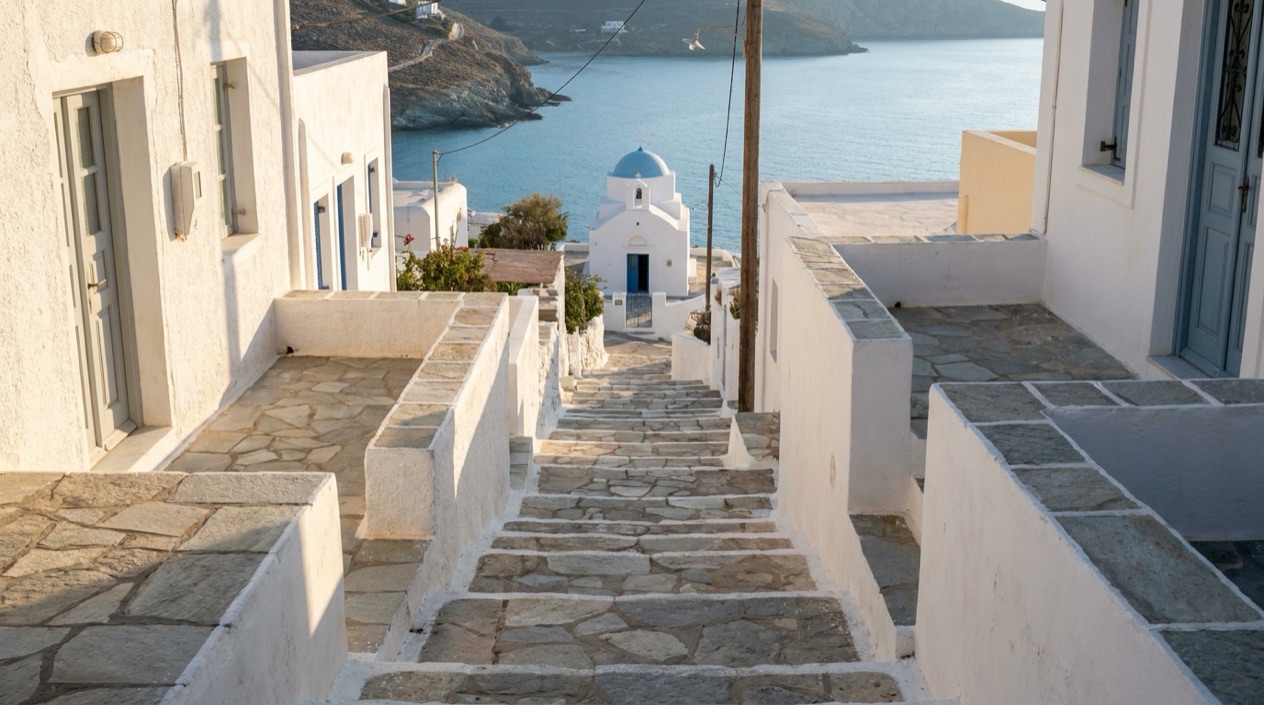 A Greek island village