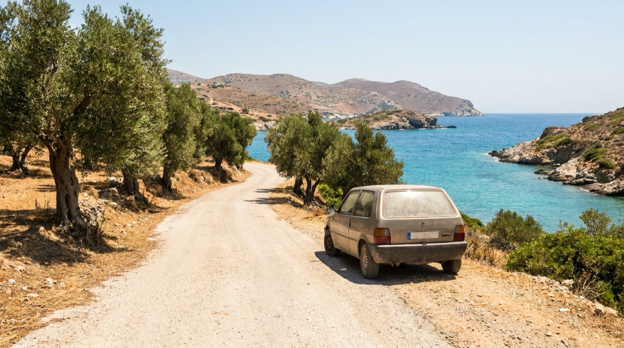 A road on a Greek island