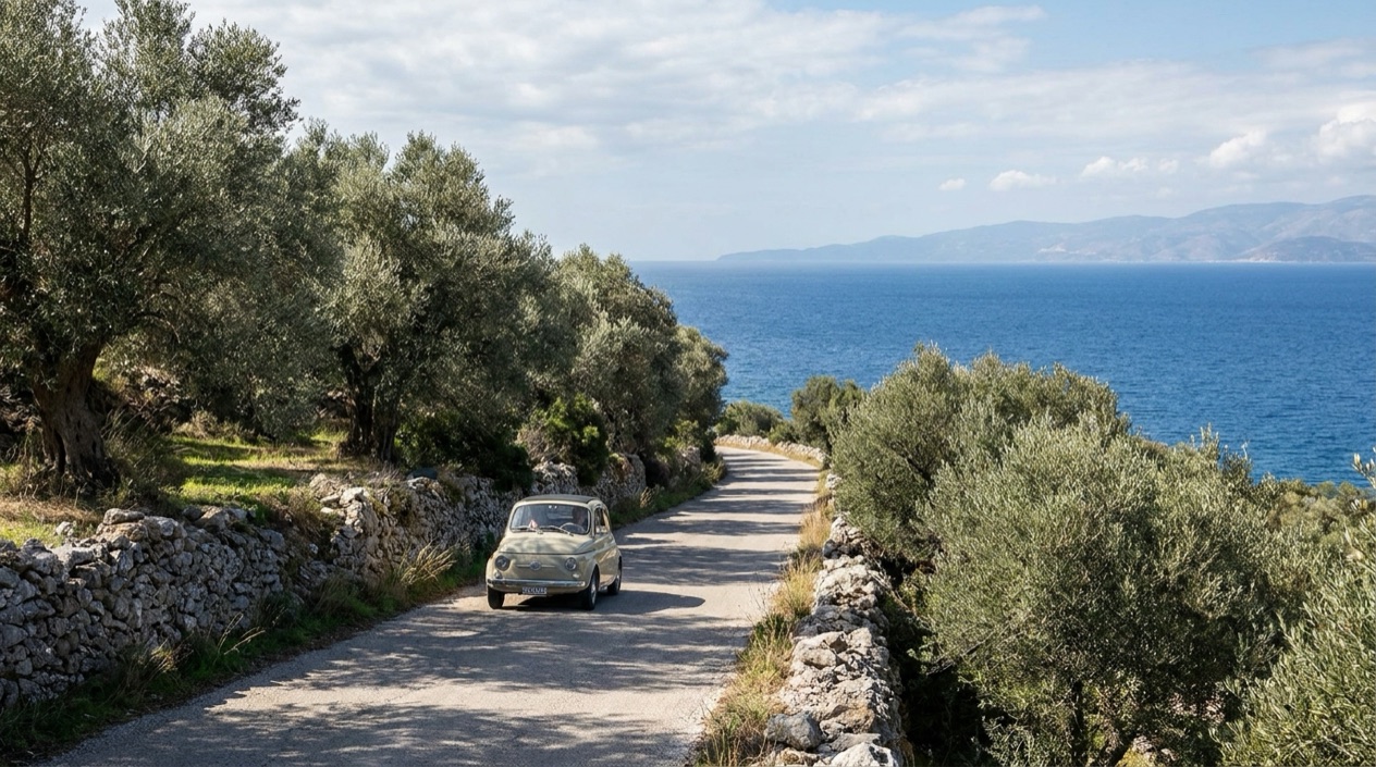 A road on a Greek island