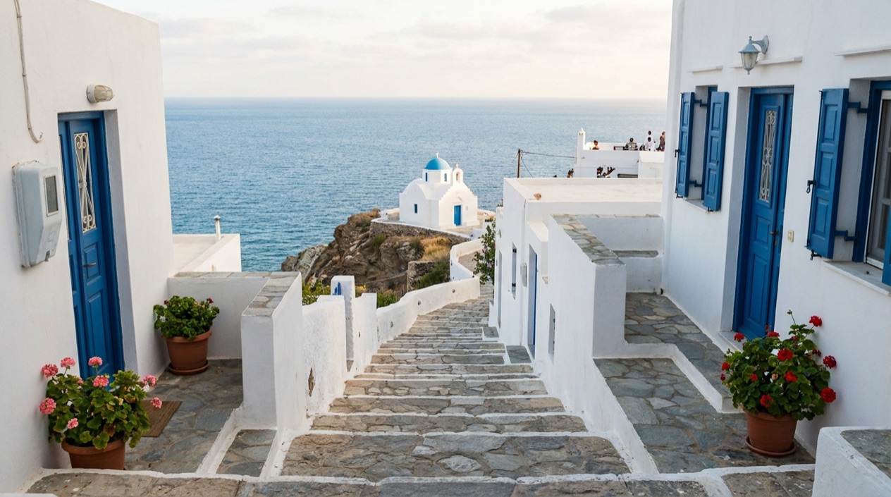A Greek island village