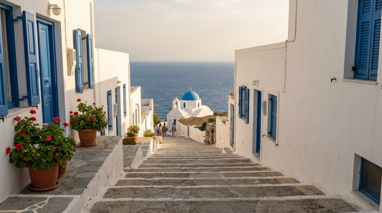 A Greek island village