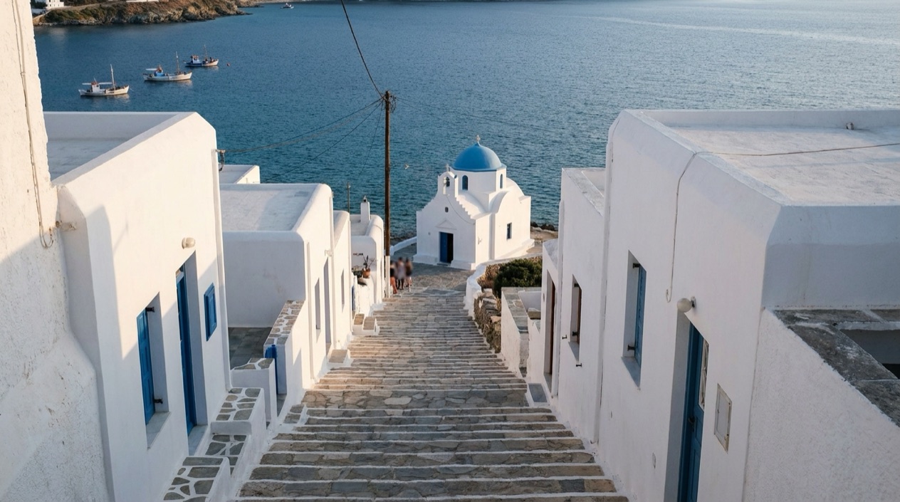 A Greek island village