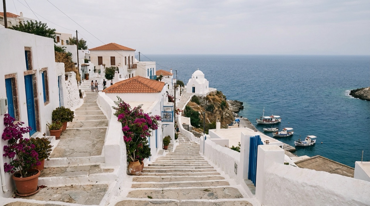 A Greek island village