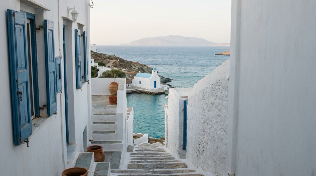 A Greek island village