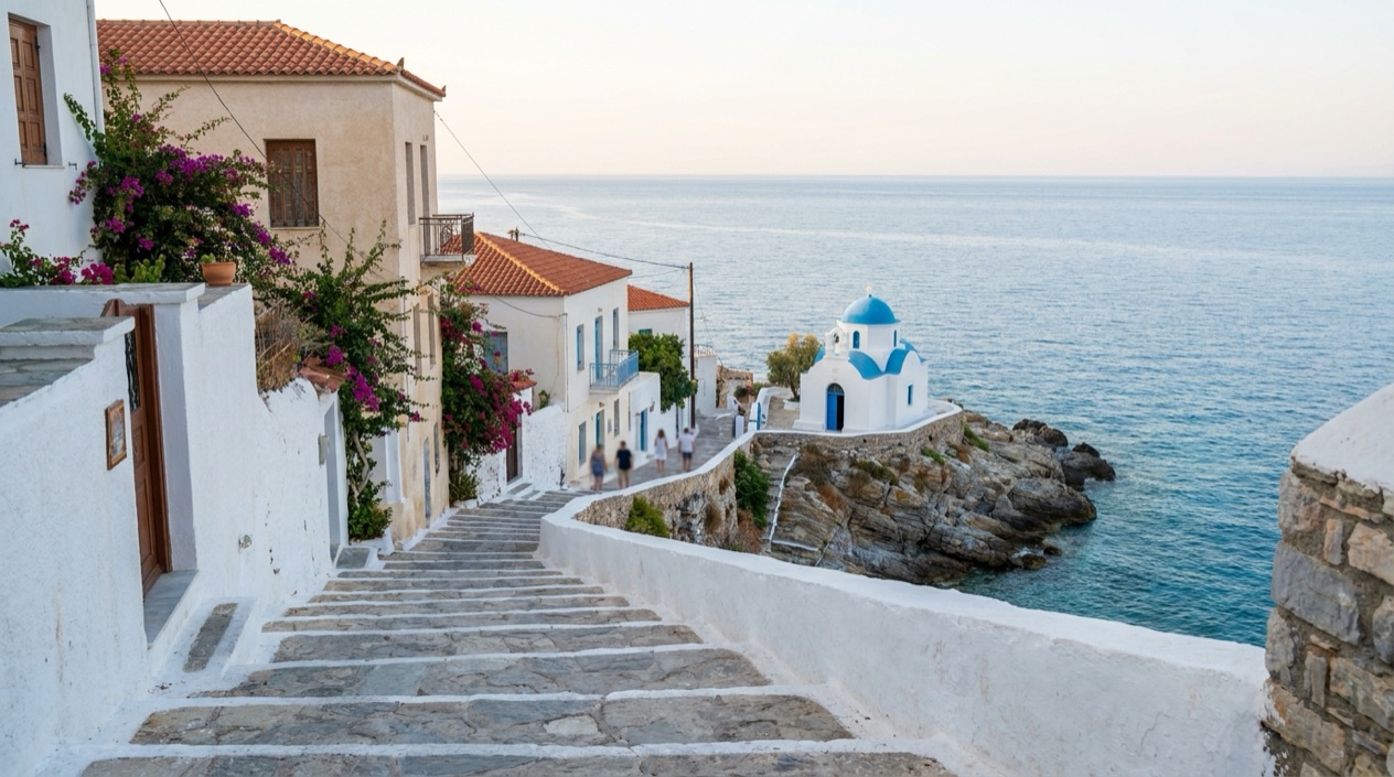 A Greek island village