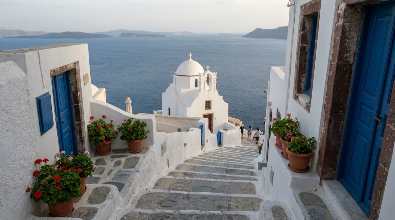 A Greek island village
