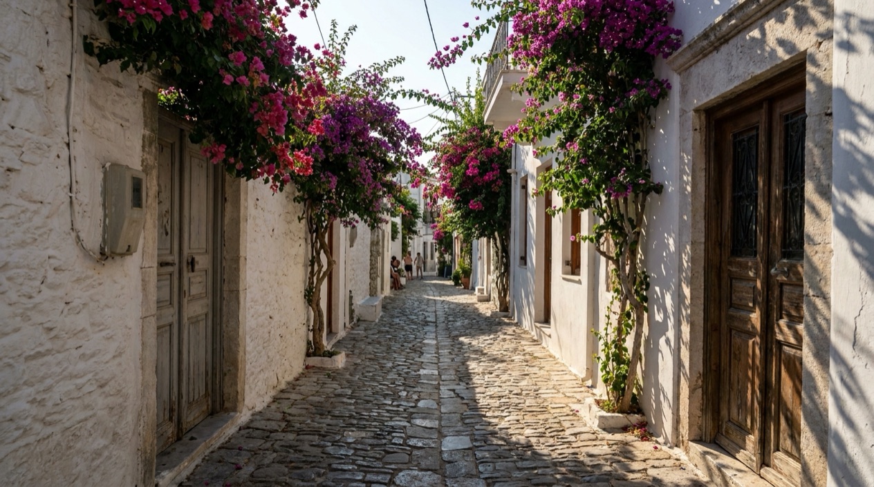 A Greek village in summer heat