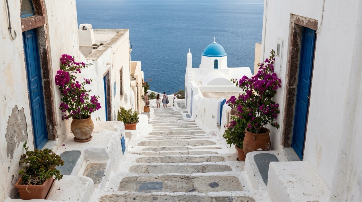 A Greek island village