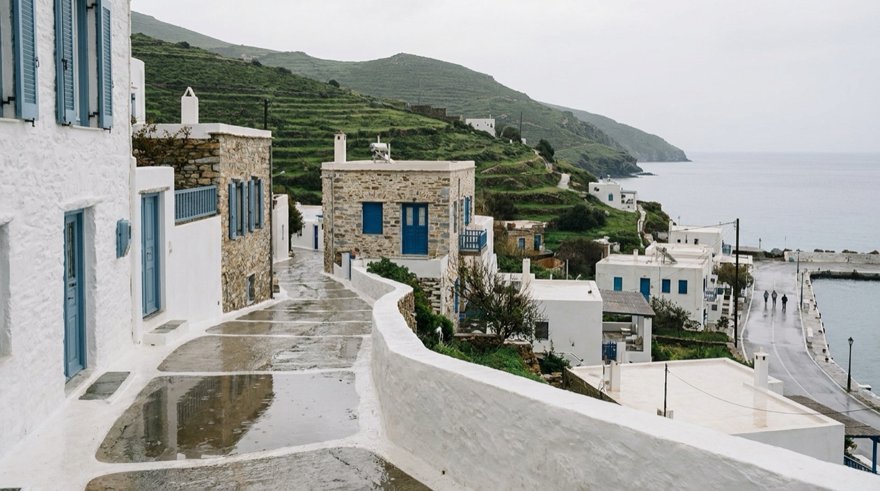 A quiet Greek island in the off-season