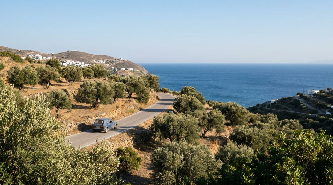A road on a Greek island