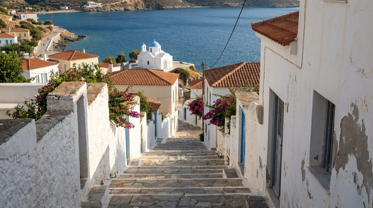 A Greek island village