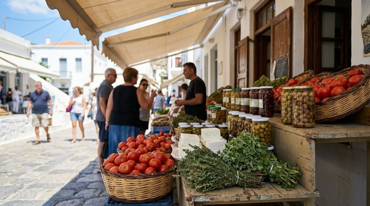 A food market in Greece