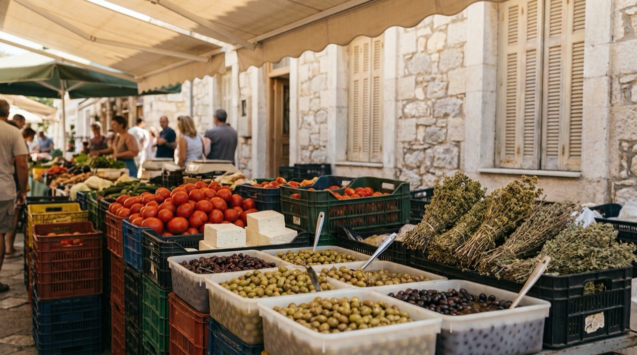 A food market in Greece