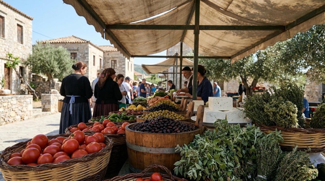 A food market in Greece