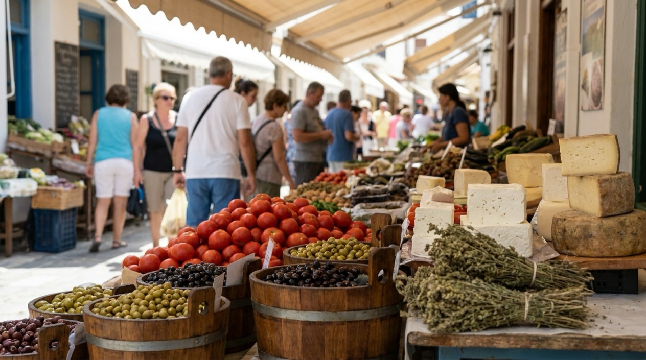 A food market in Greece