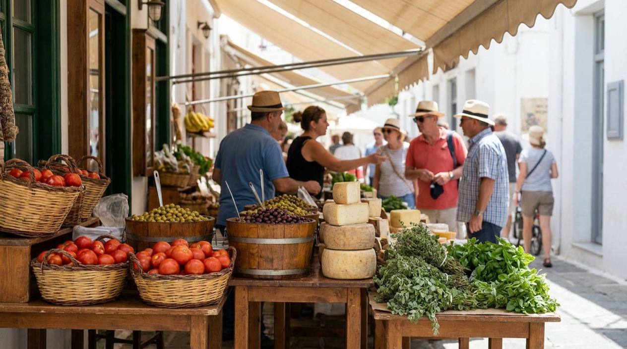 A food market in Greece