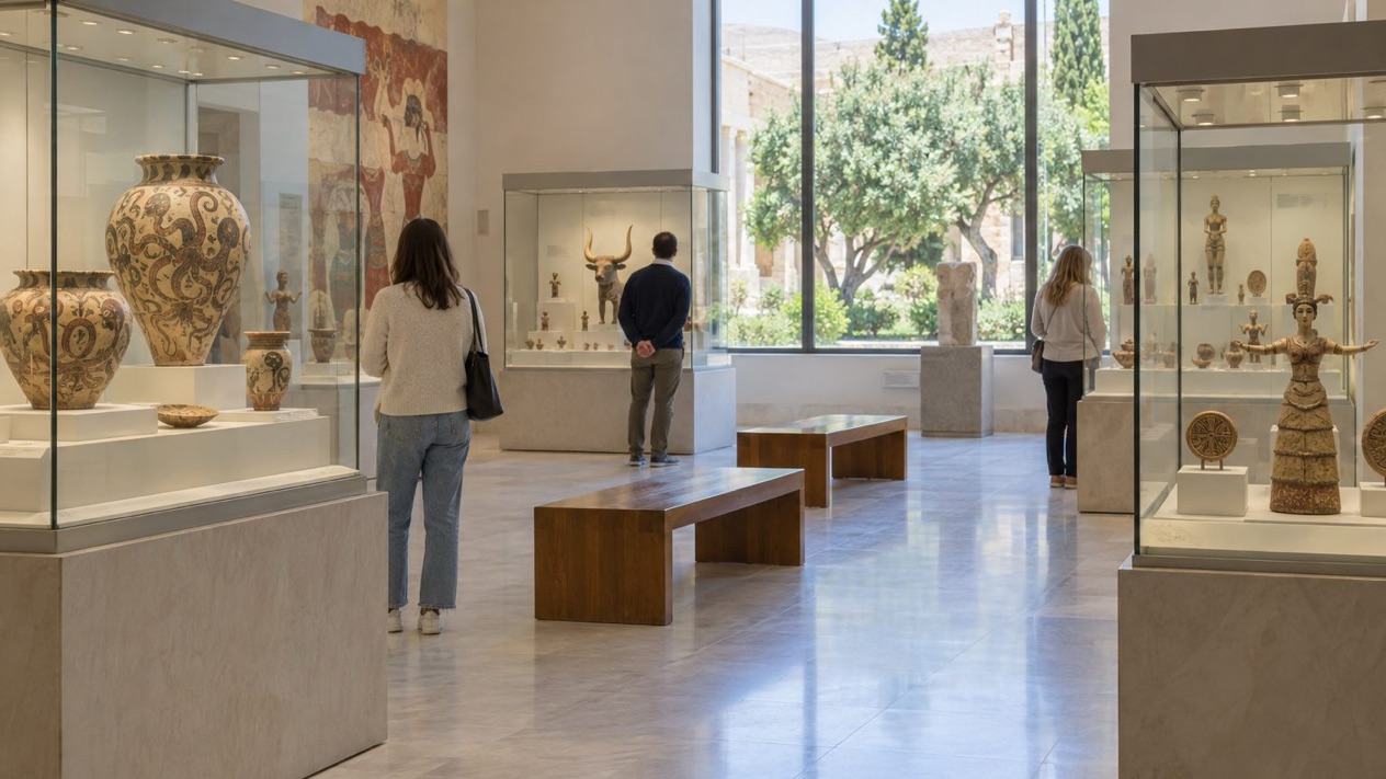 The Heraklion Archaeological Museum in spring