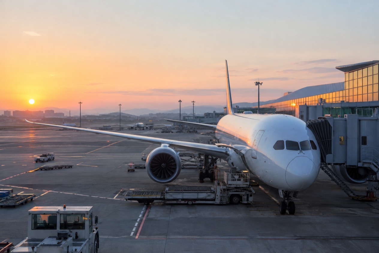 A jet at a Japanese airport