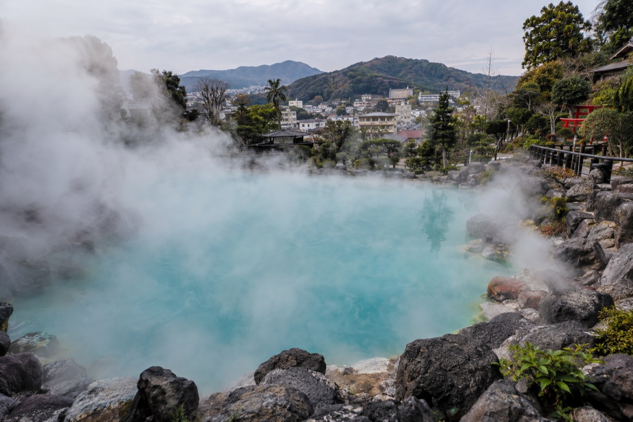 Steaming hot springs in Beppu