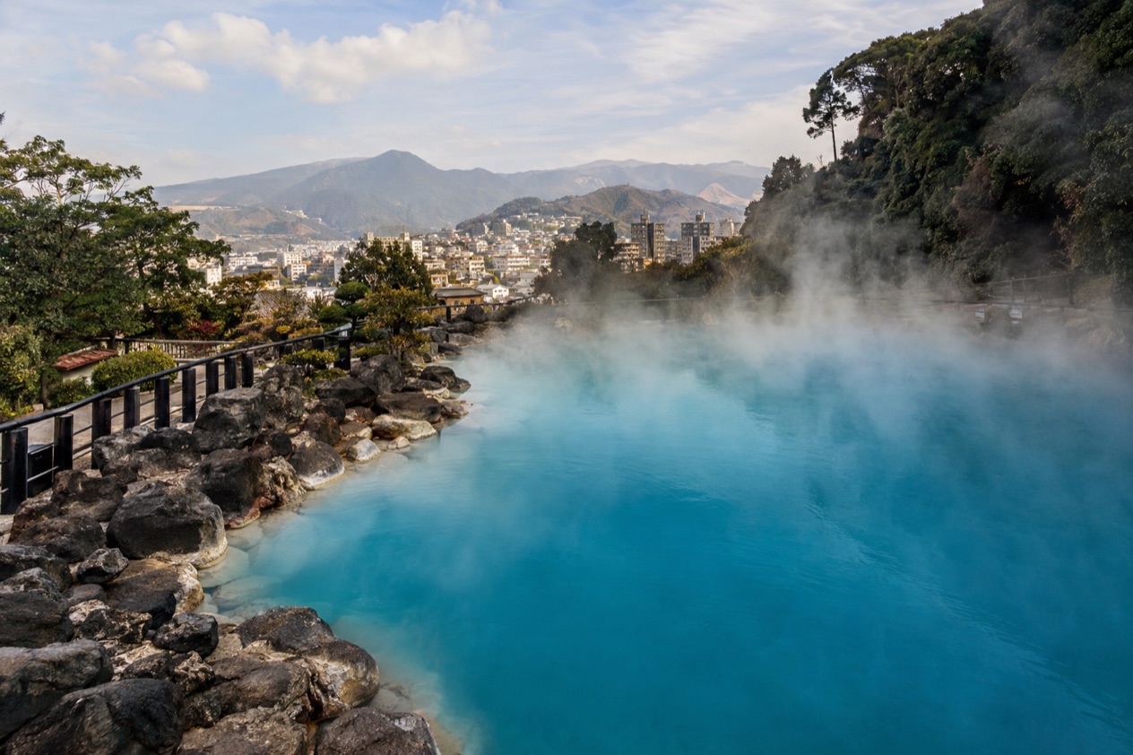 Steaming hot springs in Beppu