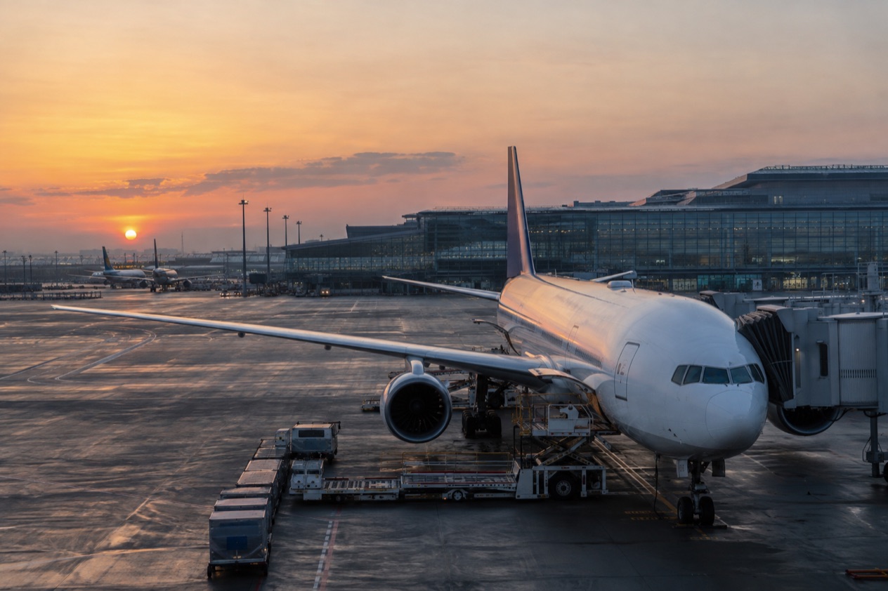 A jet at a Japanese airport