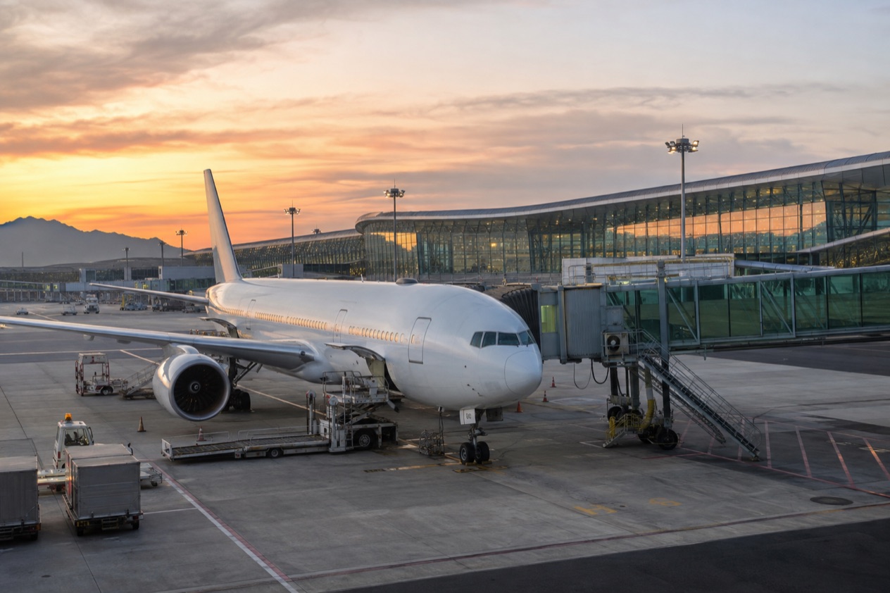 A jet at a Japanese airport
