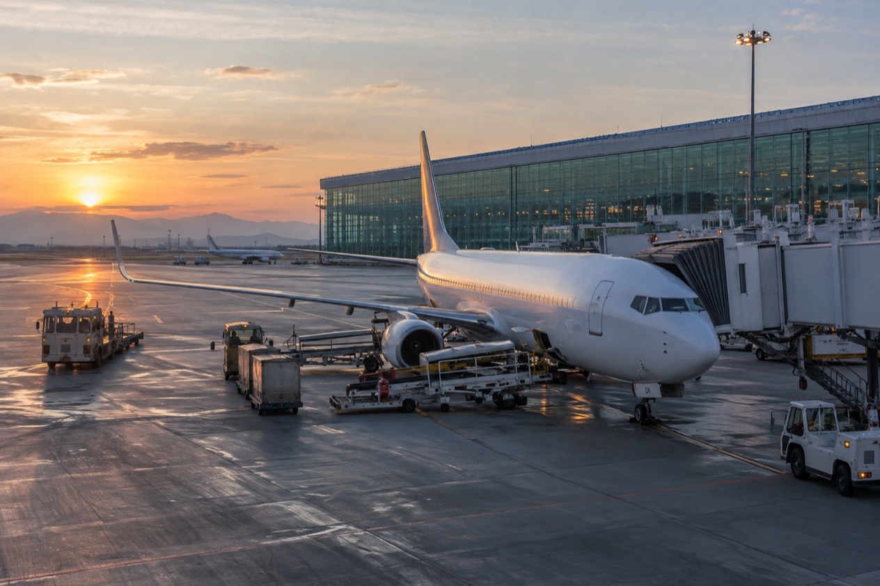 A jet at a Japanese airport