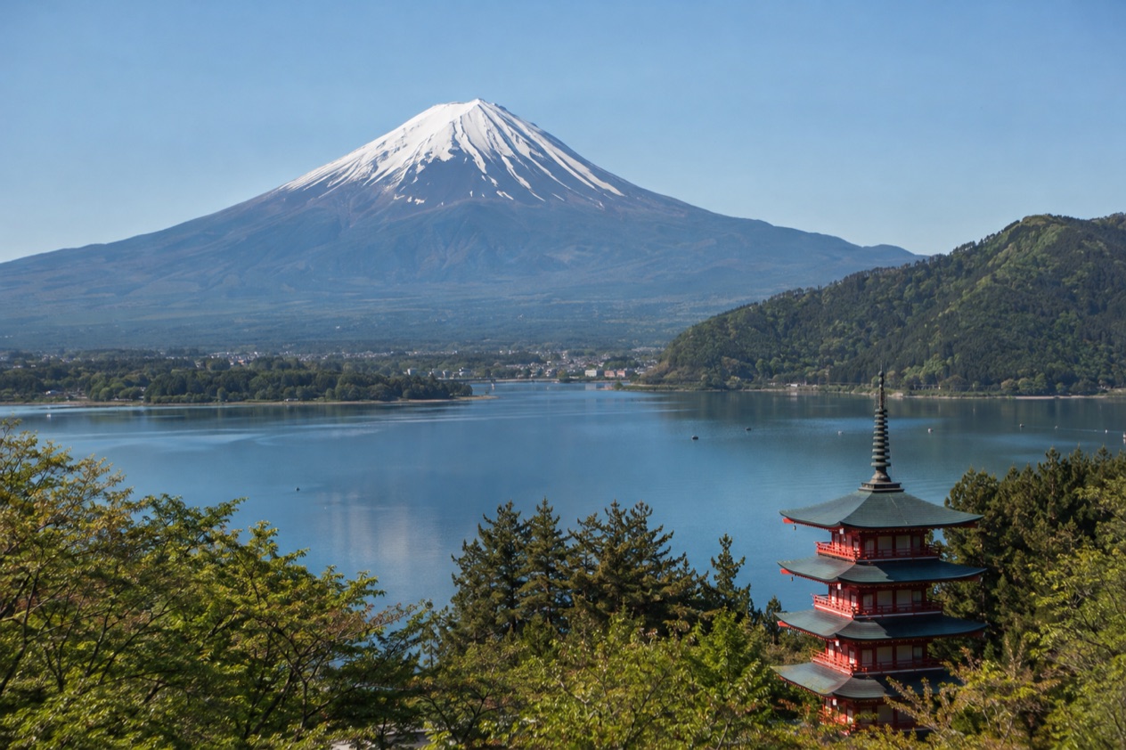 Mount Fuji and the Japanese countryside