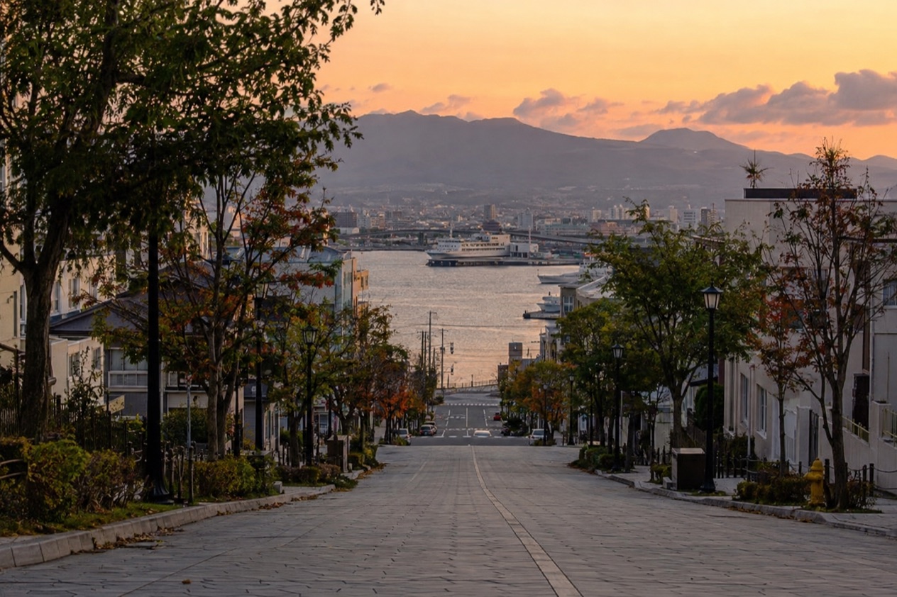 A slope street in Hakodate