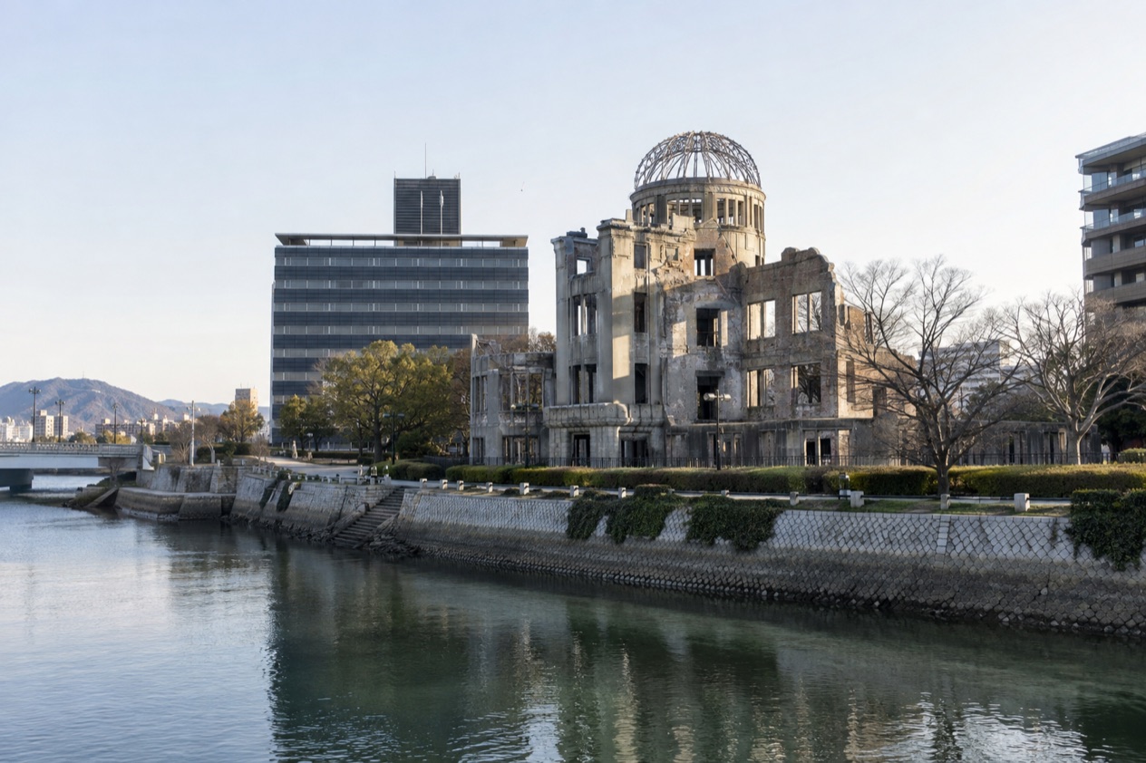 The Atomic Bomb Dome in Hiroshima in winter