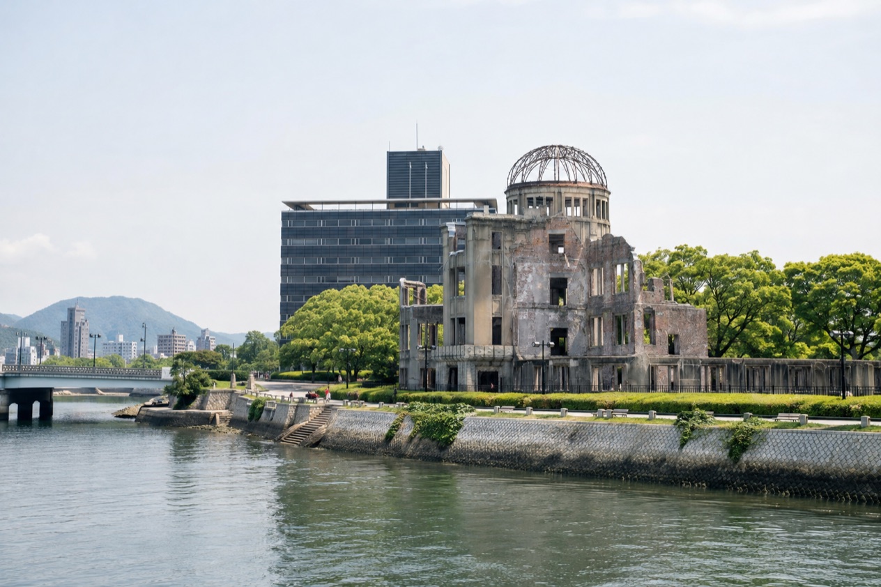 The Atomic Bomb Dome in Hiroshima in summer