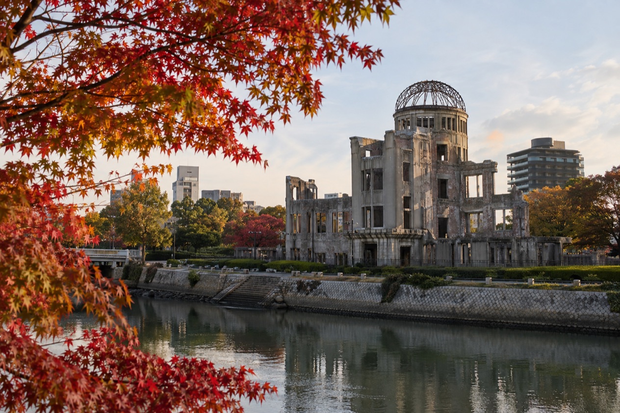 The Atomic Bomb Dome in Hiroshima in autumn