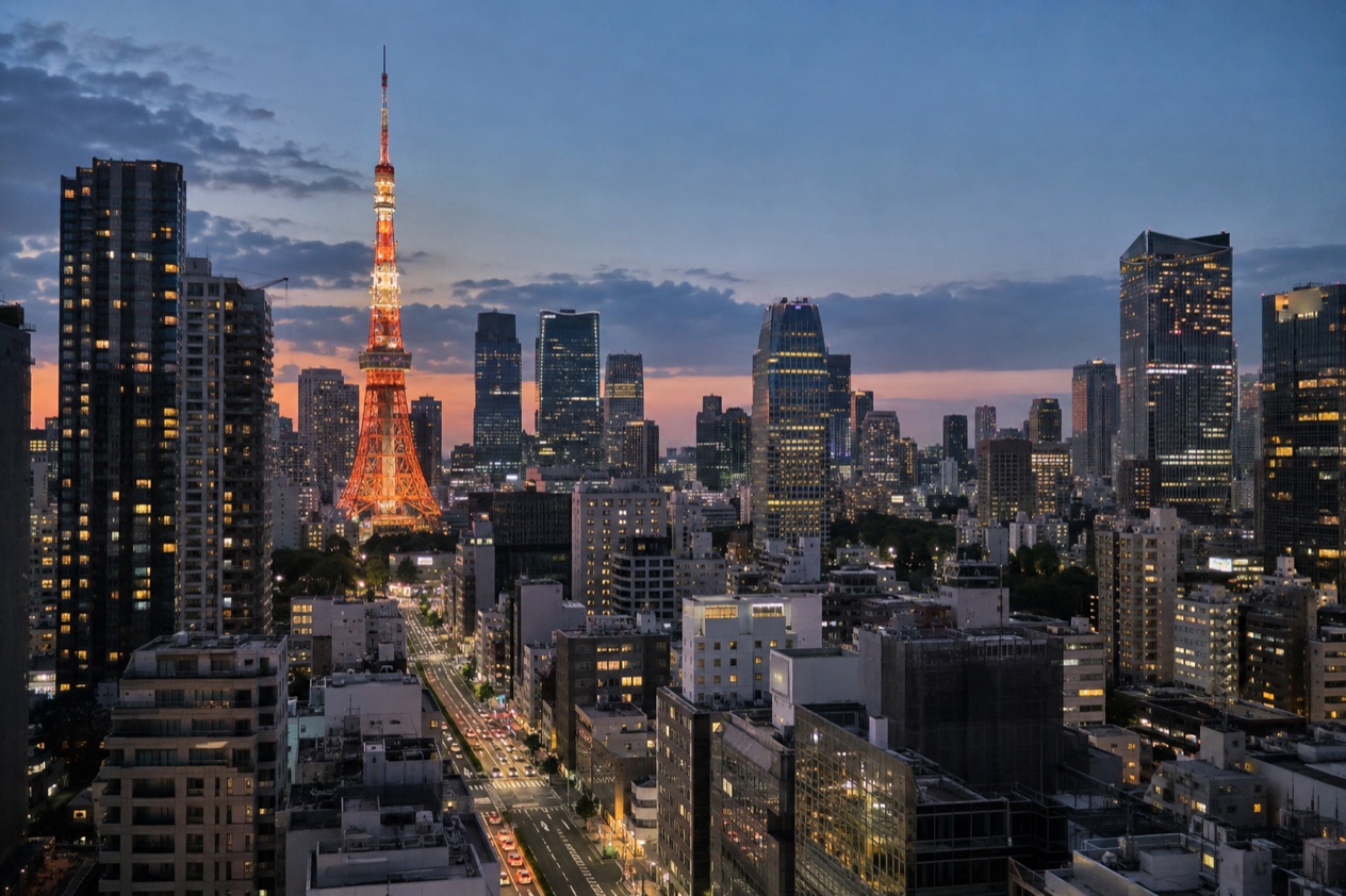 The Tokyo skyline