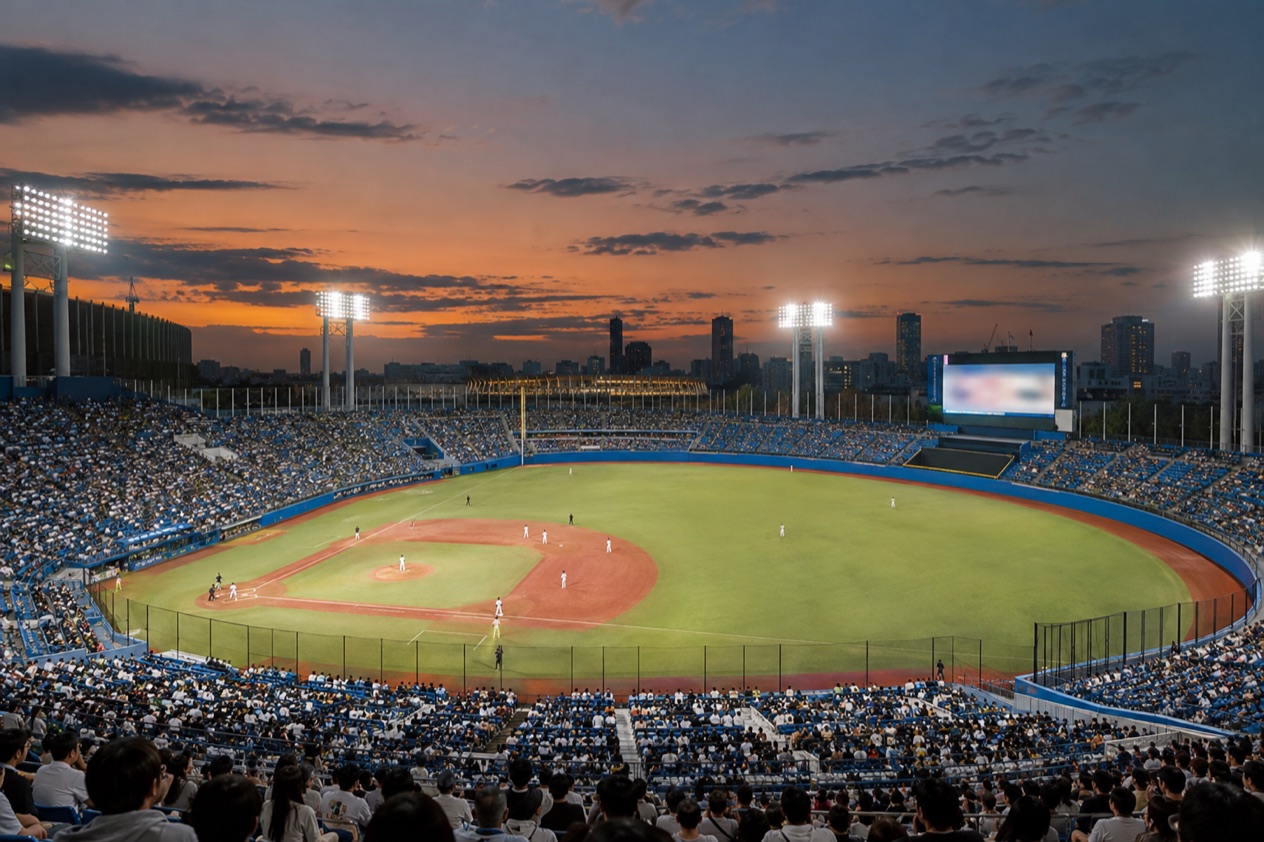 A baseball stadium in Japan