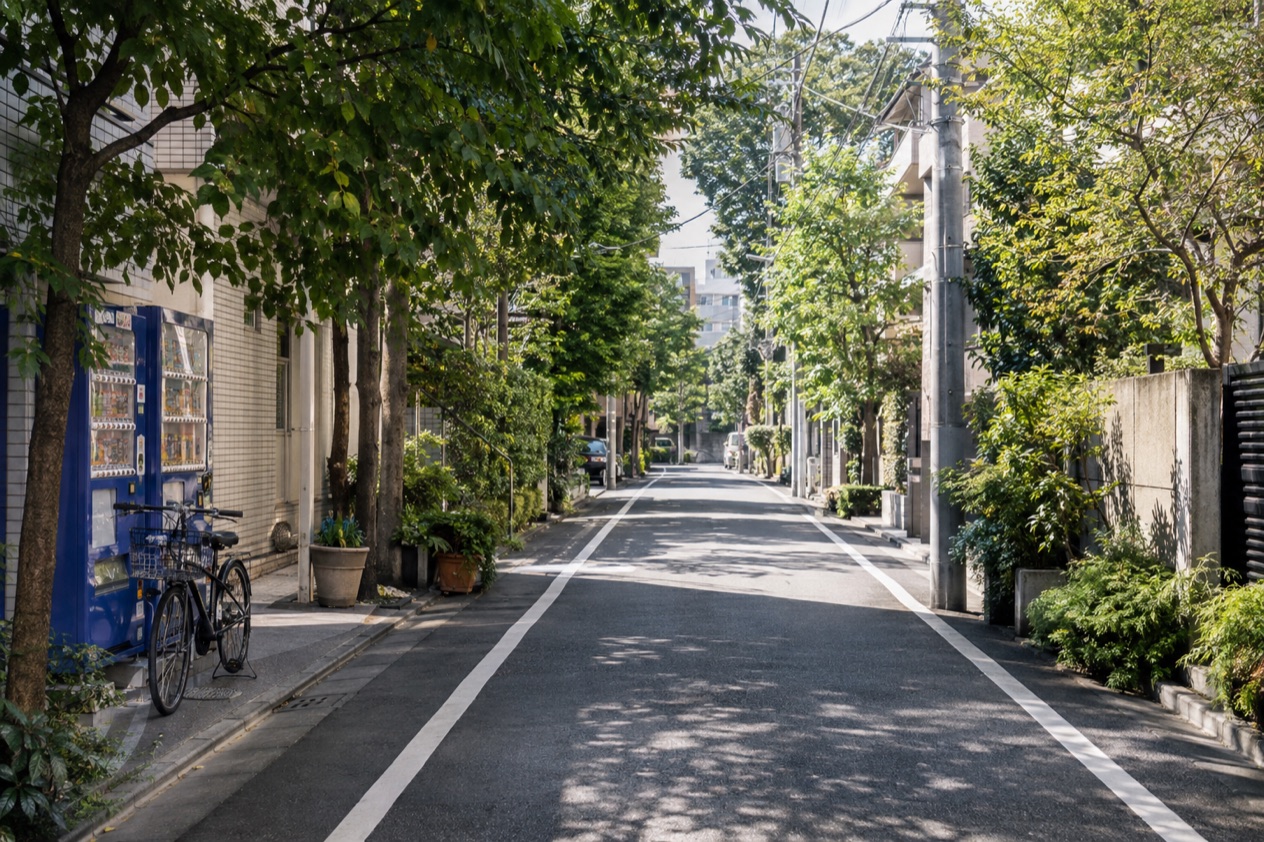 A quiet street in Tokyo