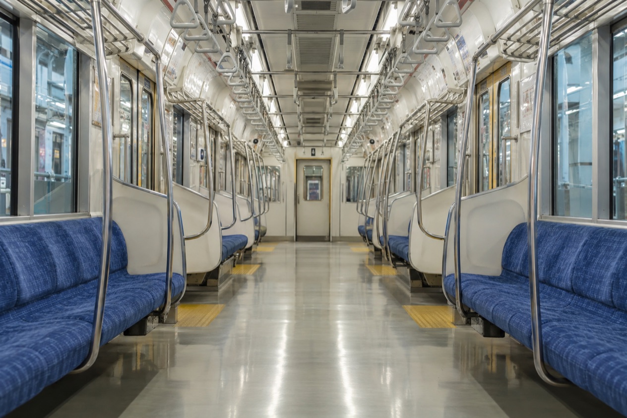 Inside a Tokyo subway car