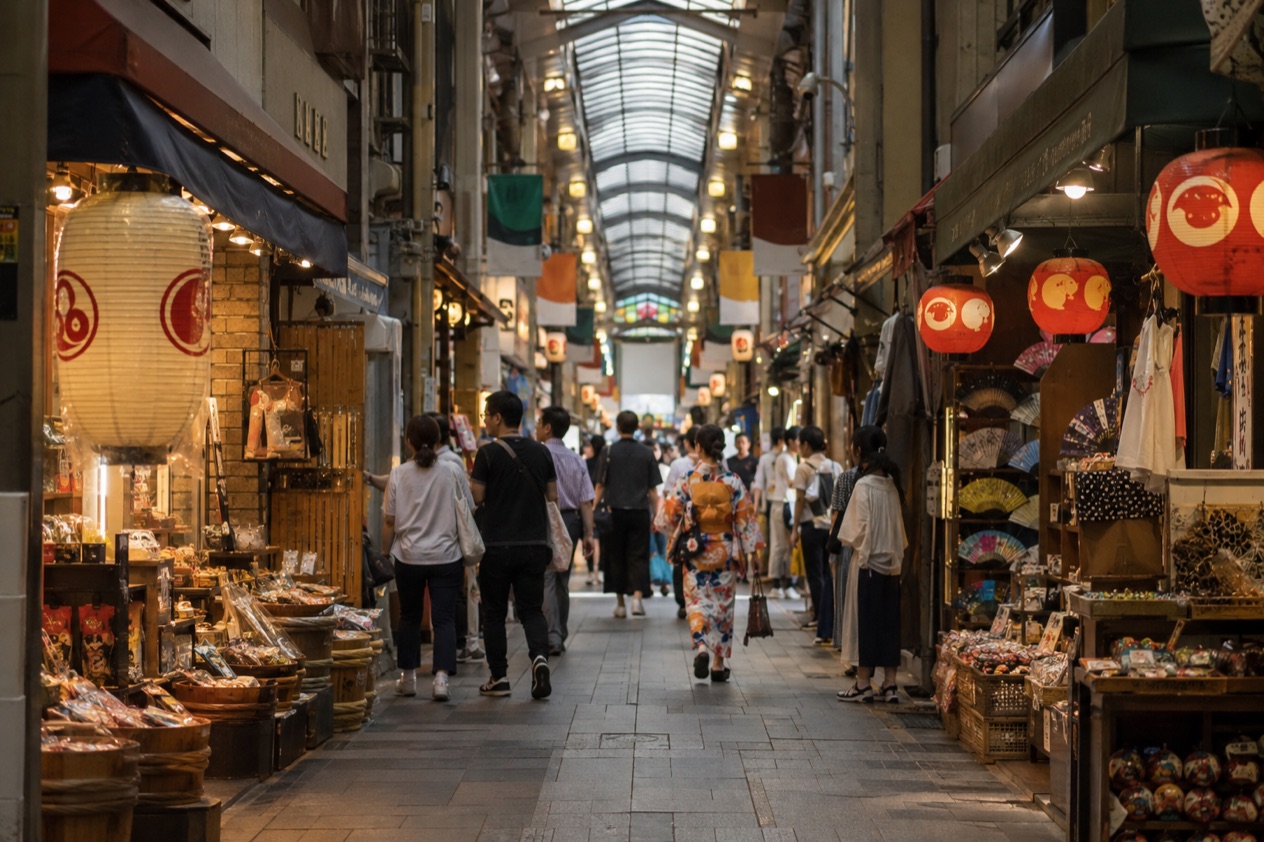 A shopping street in Japan