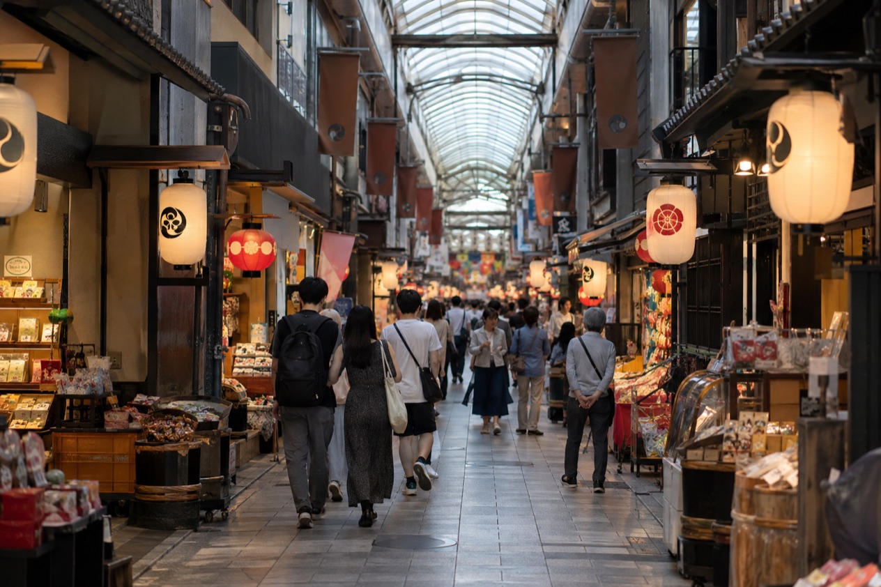 A shopping street in Japan