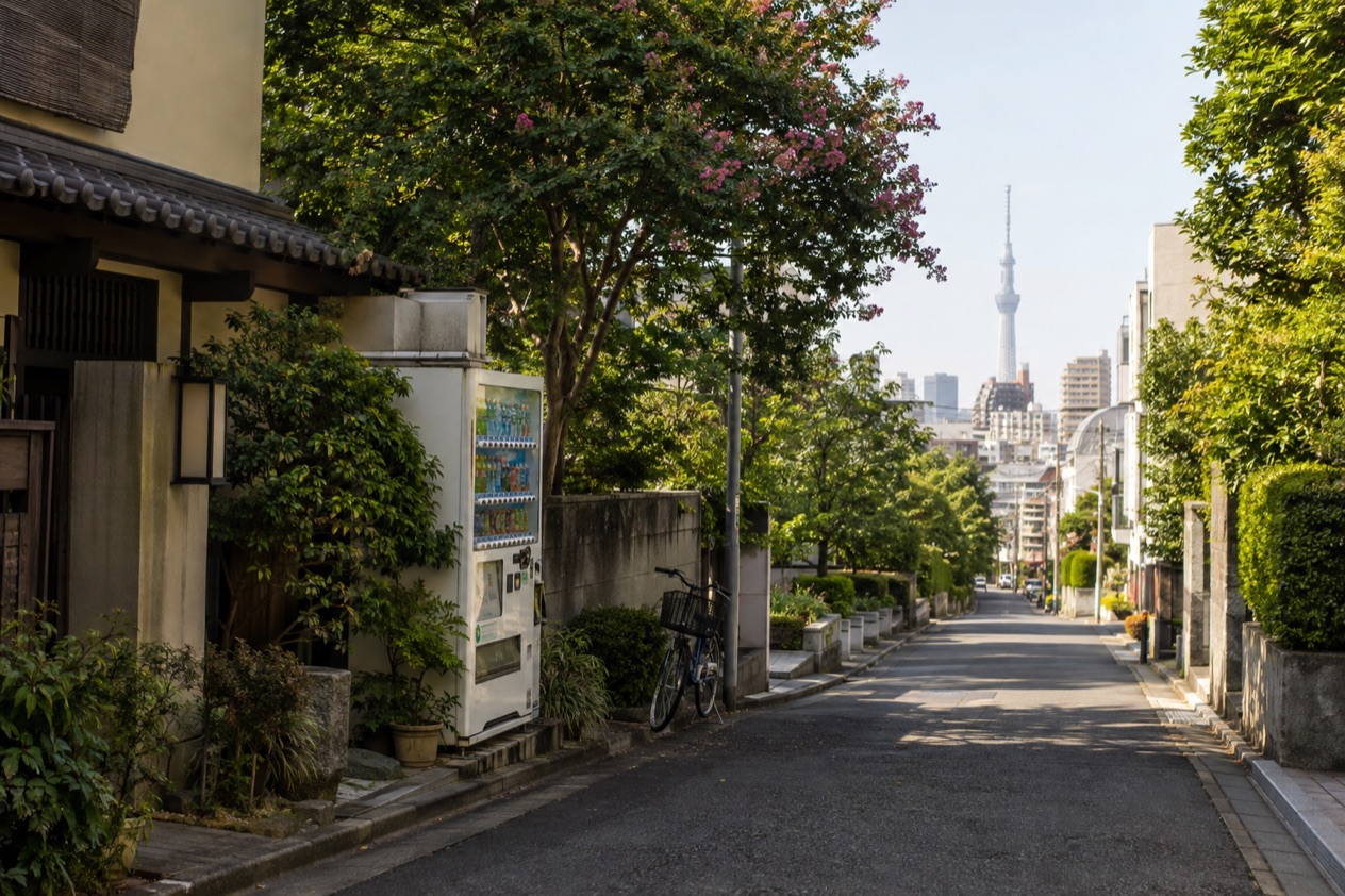 A quiet street in Tokyo