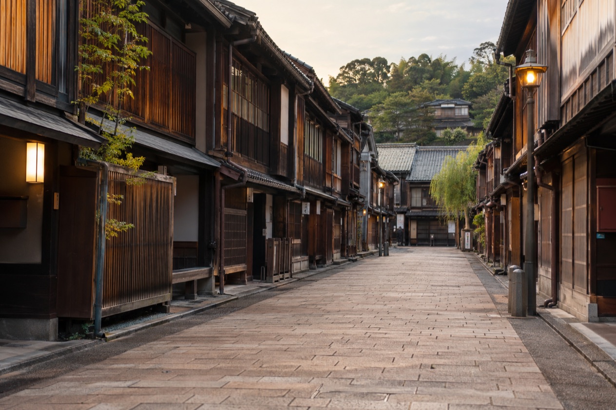 The Higashi Chaya district in Kanazawa