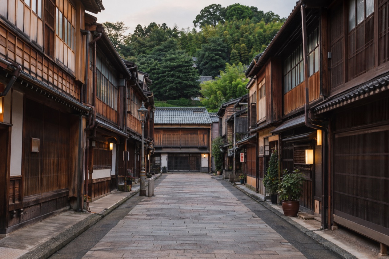 The Higashi Chaya district in Kanazawa